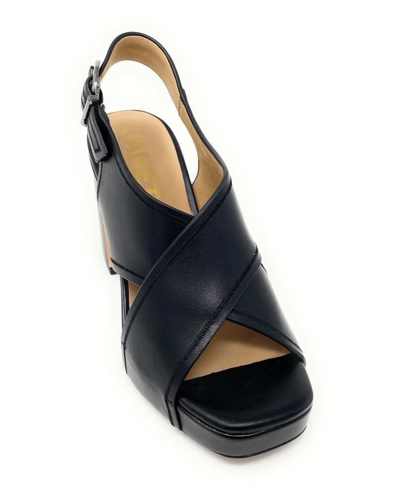 Janet & Janet sandali donna con tacco in pelle black J 290
