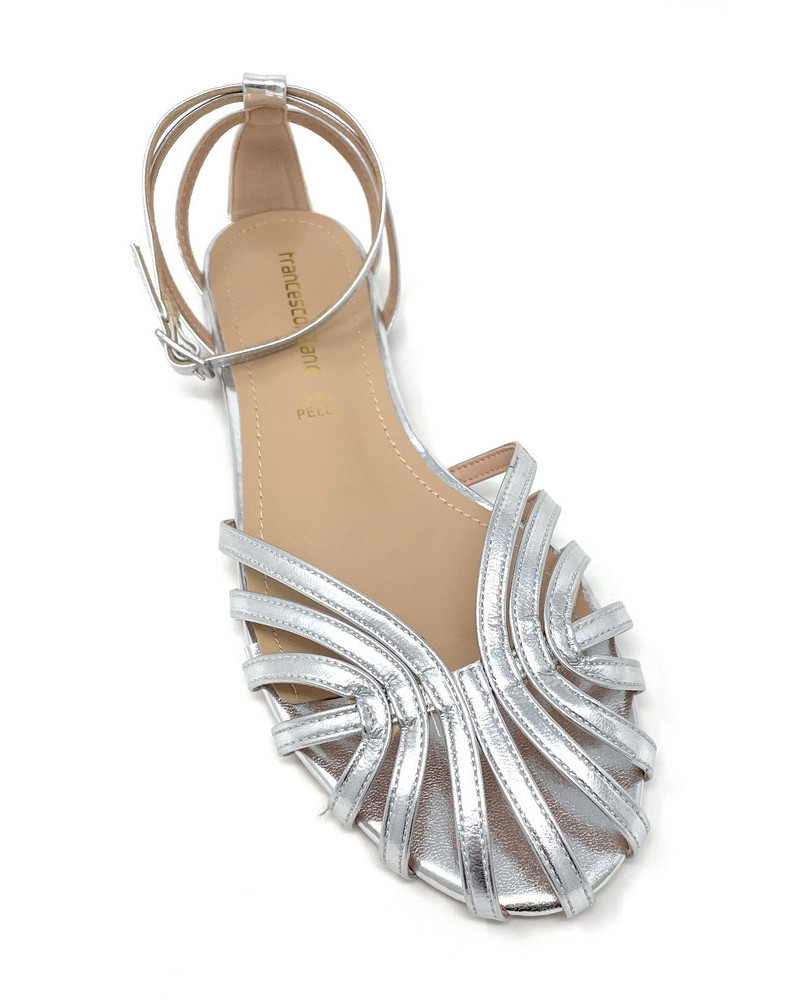 Francesco Milano ballerina ragnetto laminato argento C11 06N