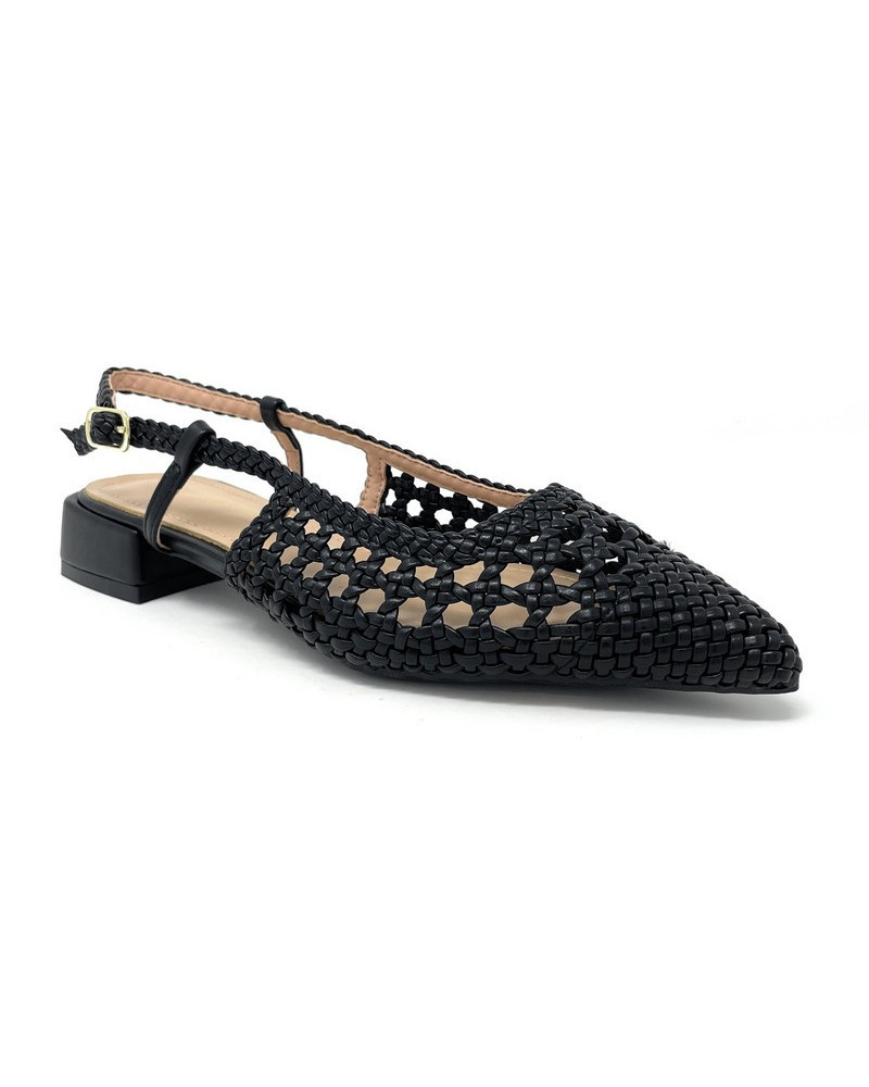 Francesco Milano slingback donna in rafia nero E08 04P