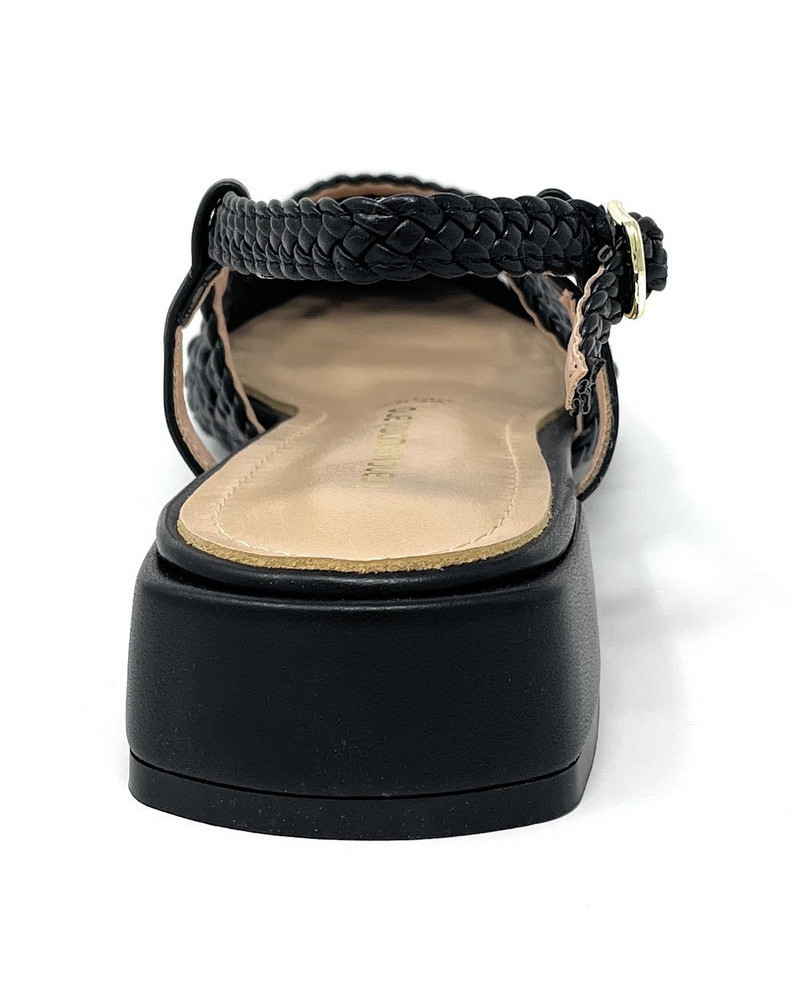 Francesco Milano slingback donna in rafia nero E08 04P