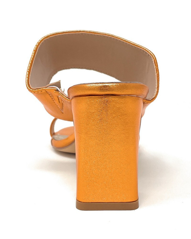Francesco Milano sandali sabot in pelle arancio G41 01N