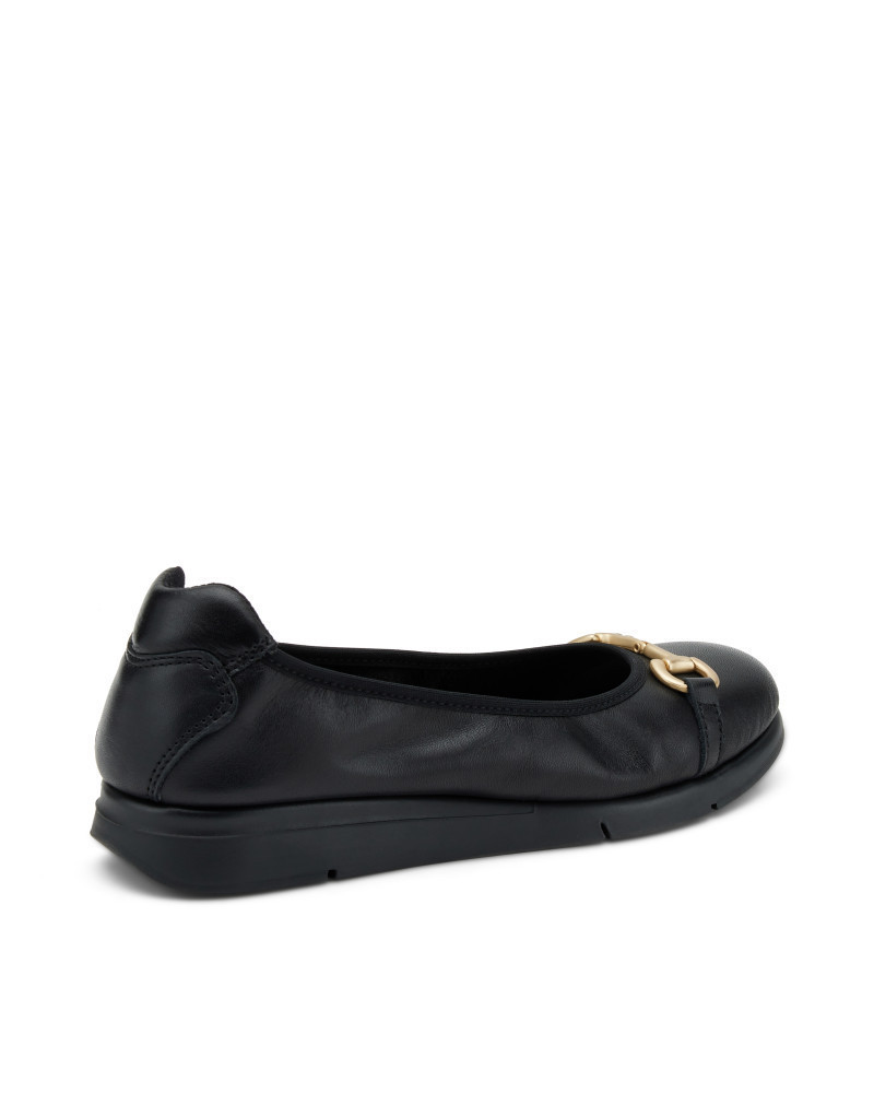 Frau ballerina superflex in pelle black con morsetto 51P4