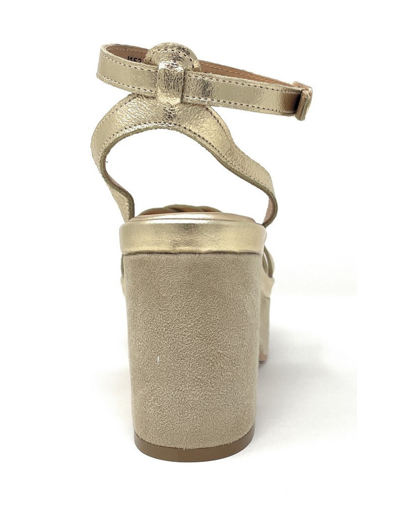 Janet & Janet sandali donna platform in suede gold J 152