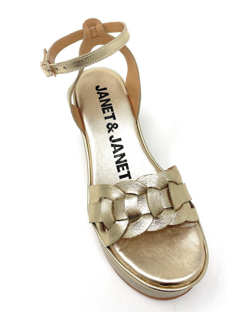 Janet & Janet sandali donna platform in suede gold J 152