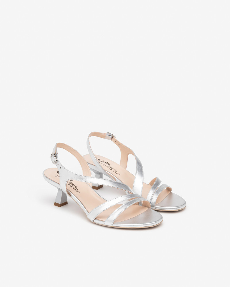 Nero Giardini sandali donna laminato argento