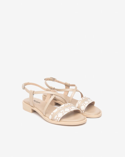 Nero Giardini sandali donna in pelle beige-lino E513403D412