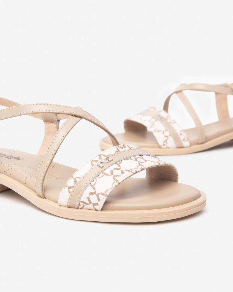 Nero Giardini sandali donna in pelle beige-lino E513403D412