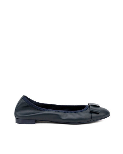 Frau ballerina in nappa navy con fiocco in tinta 70P3