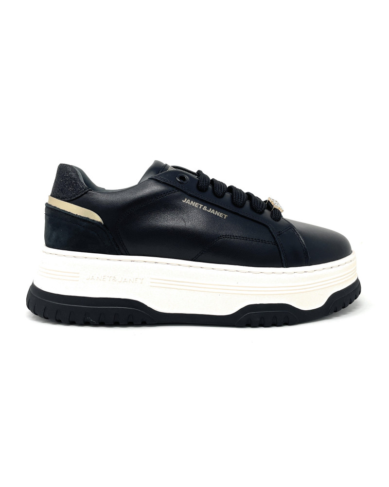 Janet & Janet sneakers donna in pelle black J-422