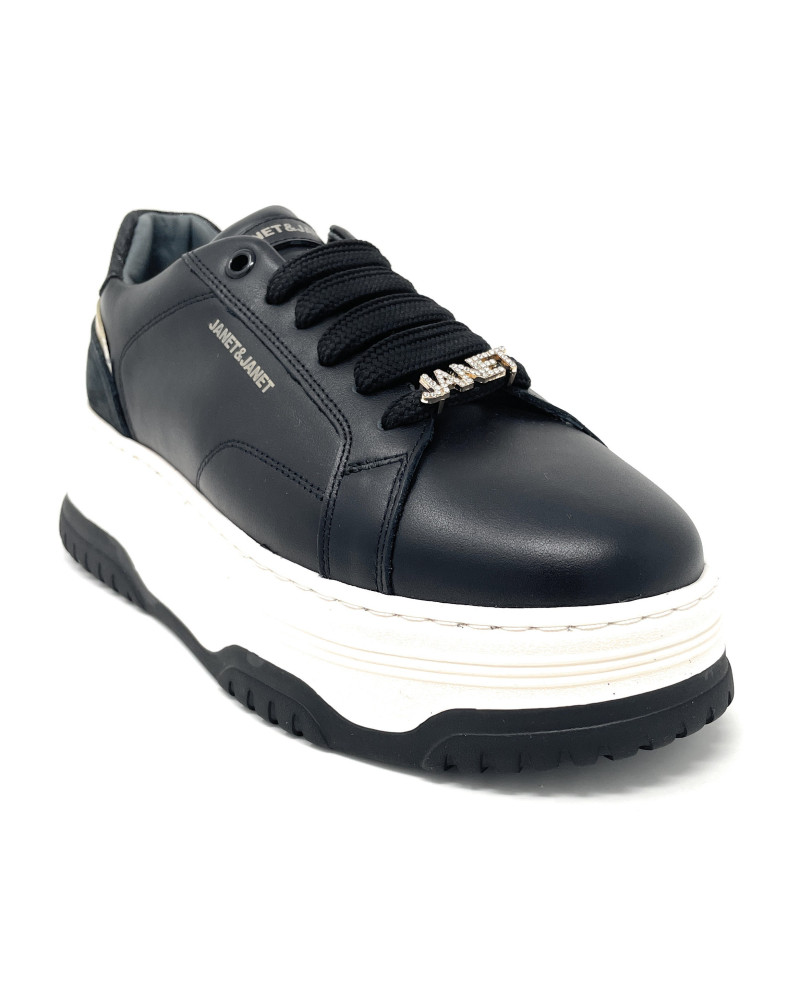 Janet & Janet sneakers donna in pelle black J-422