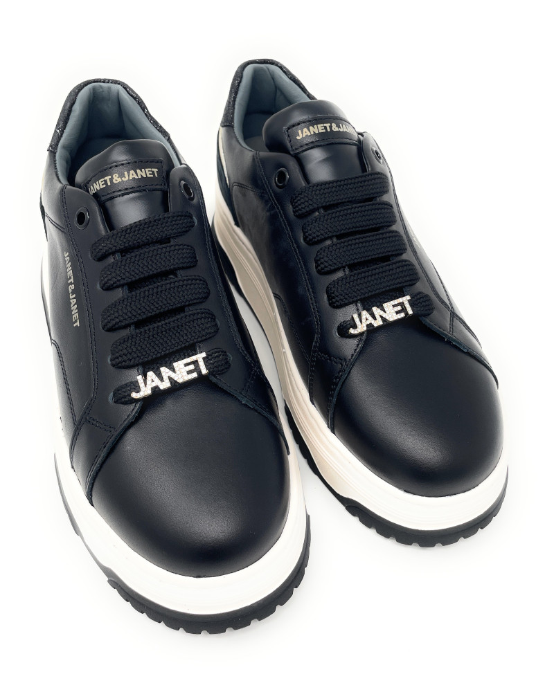 Janet & Janet sneakers donna in pelle black J-422