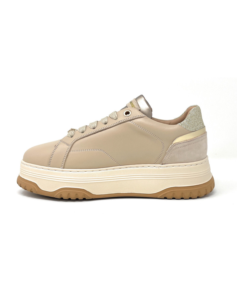 Janet & Janet sneakers donna in pelle beige J-422