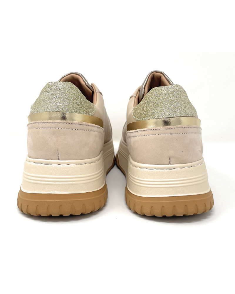 Janet & Janet sneakers donna in pelle beige J-422