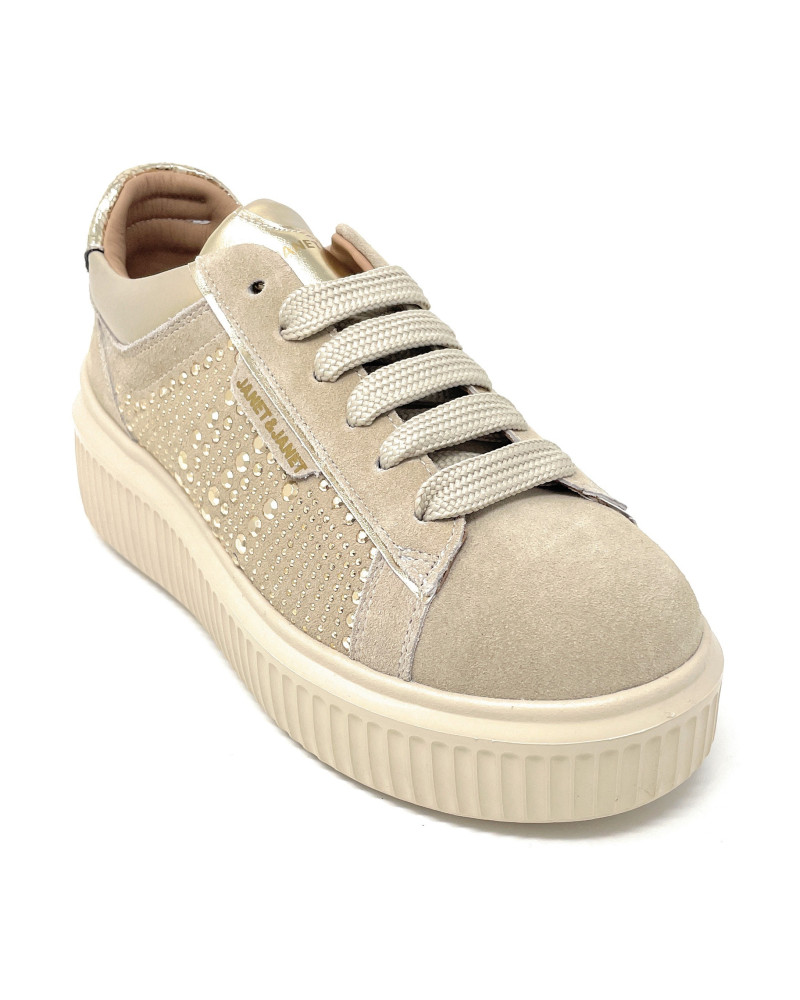 Janet & Janet sneakers donna in camoscio frost gold J-401