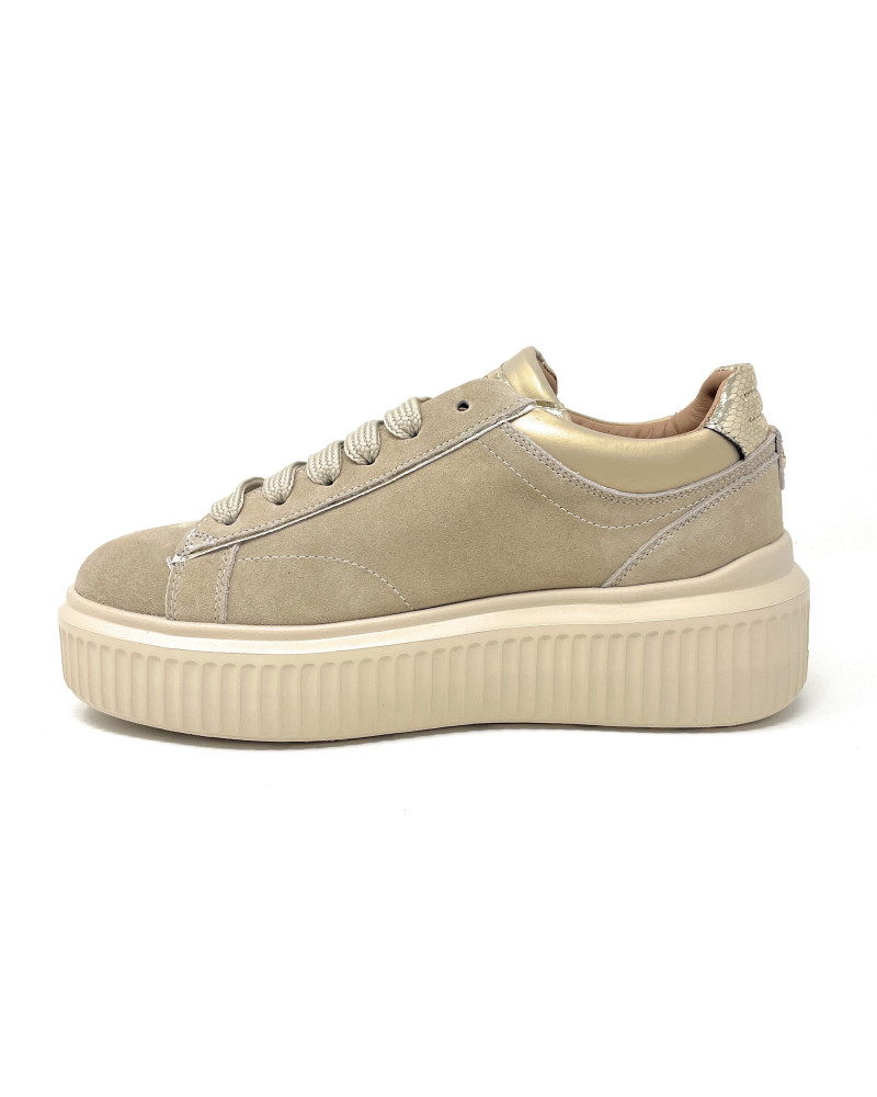 Janet & Janet sneakers donna in camoscio frost gold J-401