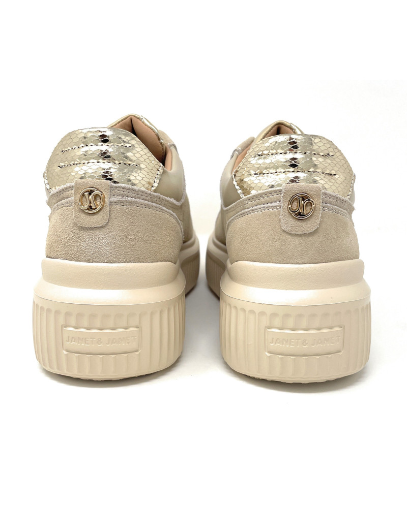 Janet & Janet sneakers donna in camoscio frost gold J-401