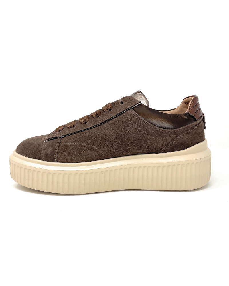 Janet & Janet sneakers donna in camoscio brown J-401