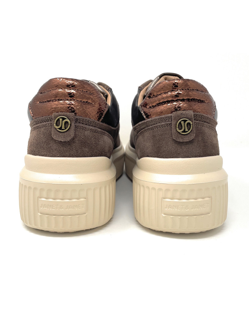 Janet & Janet sneakers donna in camoscio brown J-401