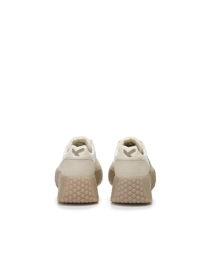 Kehnoo sneakers donna in camoscio e nylon white-tortora KW9768