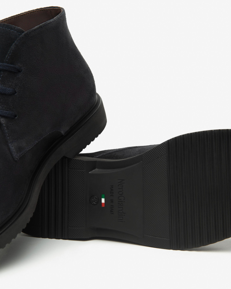 Nero Giardini polacchini in camoscio blu I500850U200