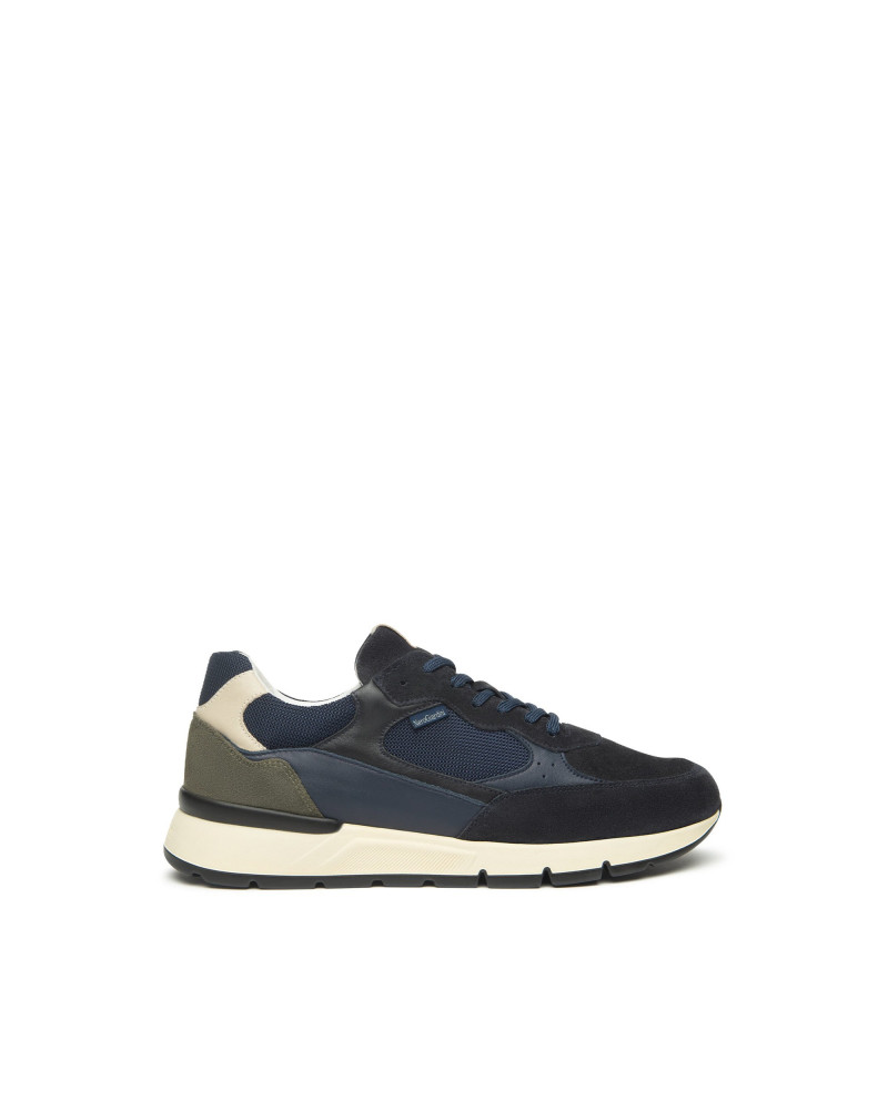 Nero Giardini sneakers uomo in camoscio e tessuto blu I500871U200