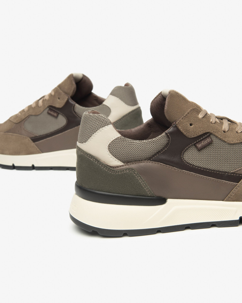 Nero Giardini sneakers uomo in camoscio e tessuto taupe I500871U311