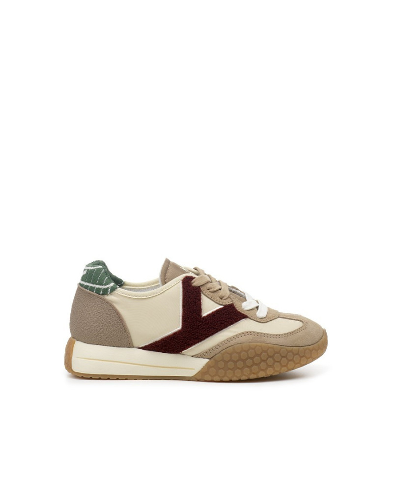 Kehnoo sneakers donna in camoscio e nylon nut bordeaux KW9770