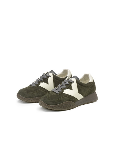 Kehnoo sneakers uomo in camoscio lichen ice KM9774