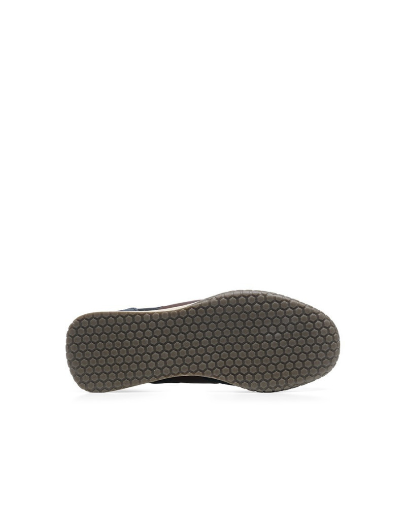 Kehnoo sneakers uomo in camoscio e tessuto navy bordeaux KM9775