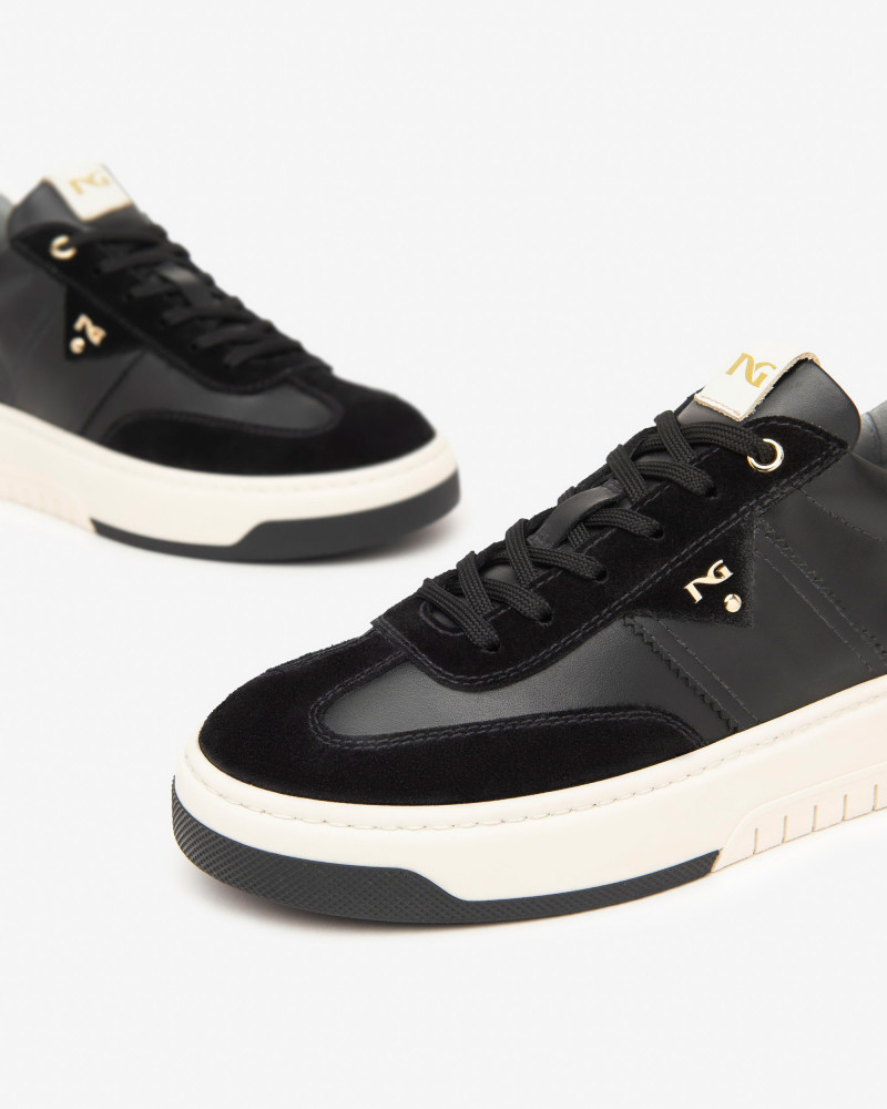 Nero Giardini sneakers da donna in pelle e suede nero I411645D100