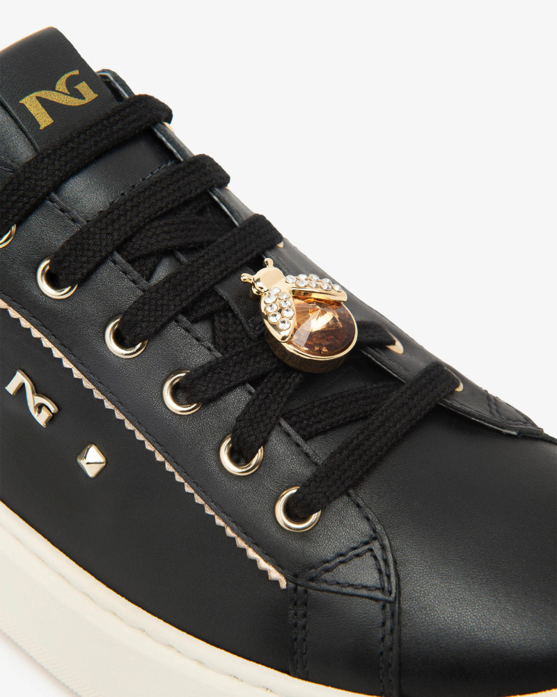Nero Giardini sneakers donna in pelle nero con accessorio I514170D100