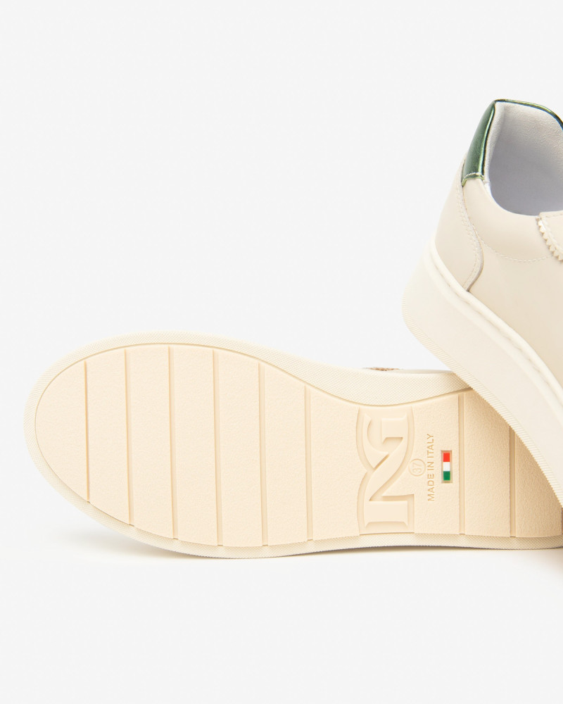 Nero Giardini sneakers donna in pelle milk con accessorio I514171D710