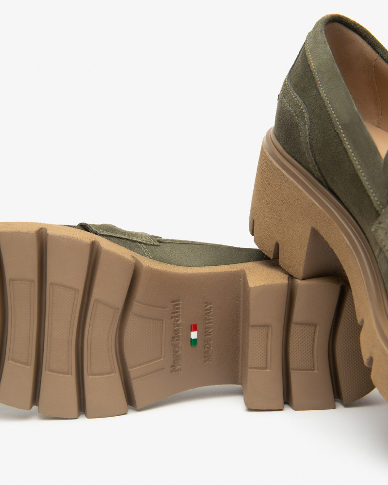 Nero Giardini mocassini donna in camoscio bosco I513984D503