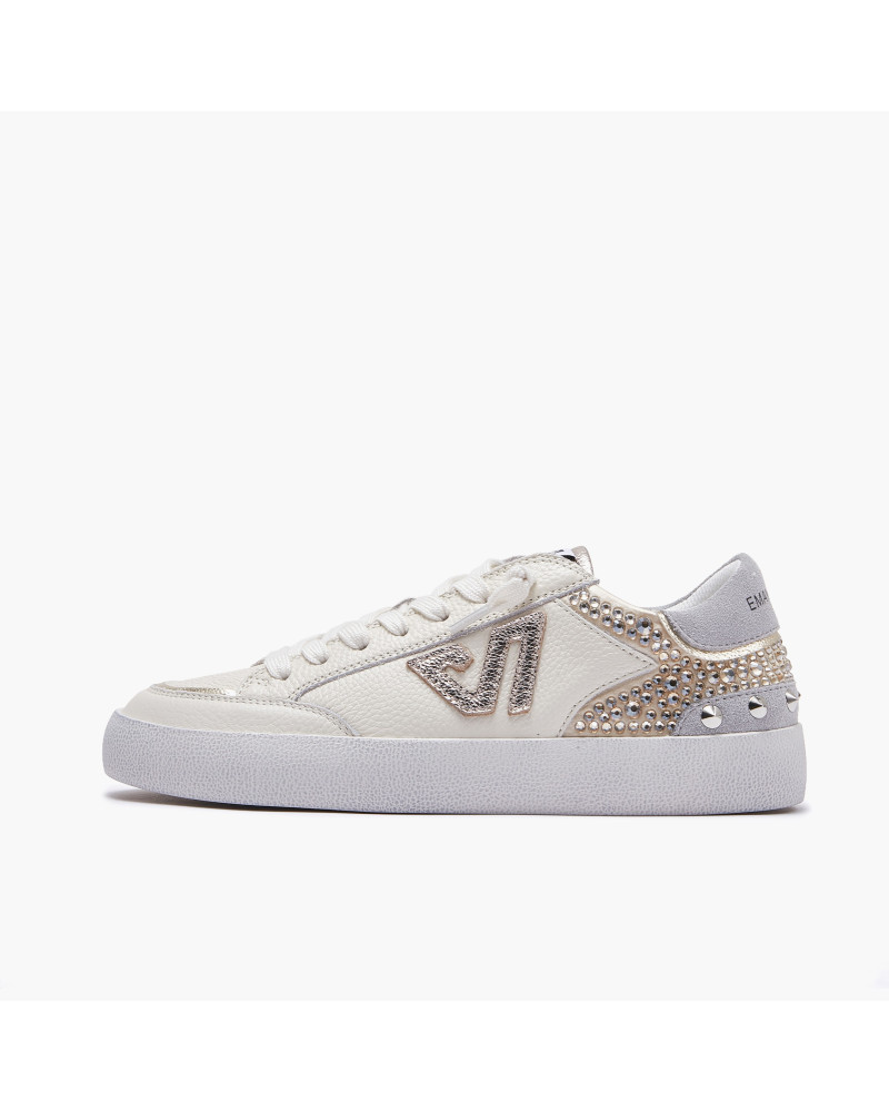 Emanuelle Vee sneakers donna Olivia in pelle ivory gold 500 23