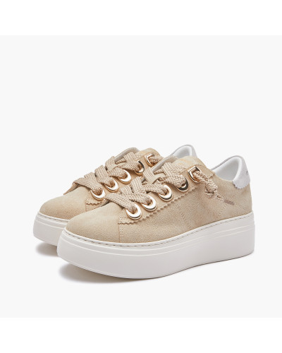 Emanuelle Vee sneakers donna Bice in crosta beige 503 11