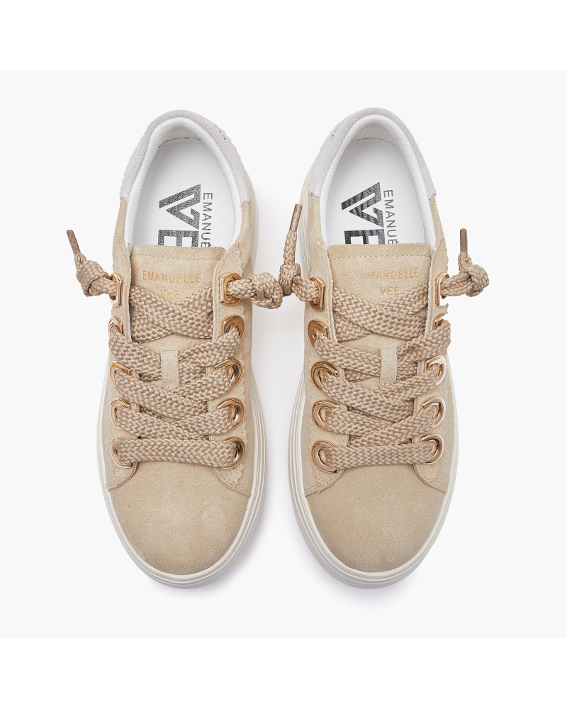 Emanuelle Vee sneakers donna Bice in crosta beige 503 11