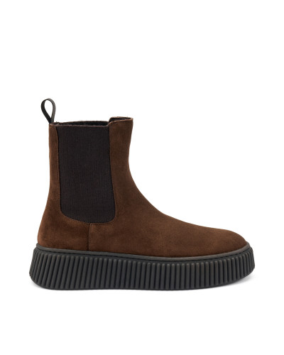 Frau beatles donna in pelle scamosciata marrone 40A5