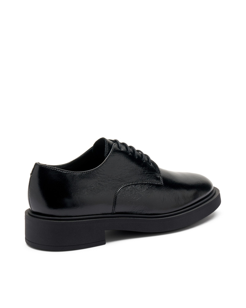 Frau stringate donna in pelle nero 79Q0