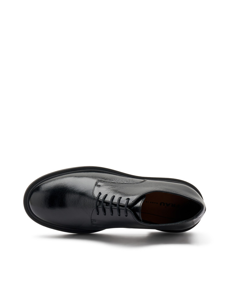 Frau stringate donna in pelle nero 79Q0