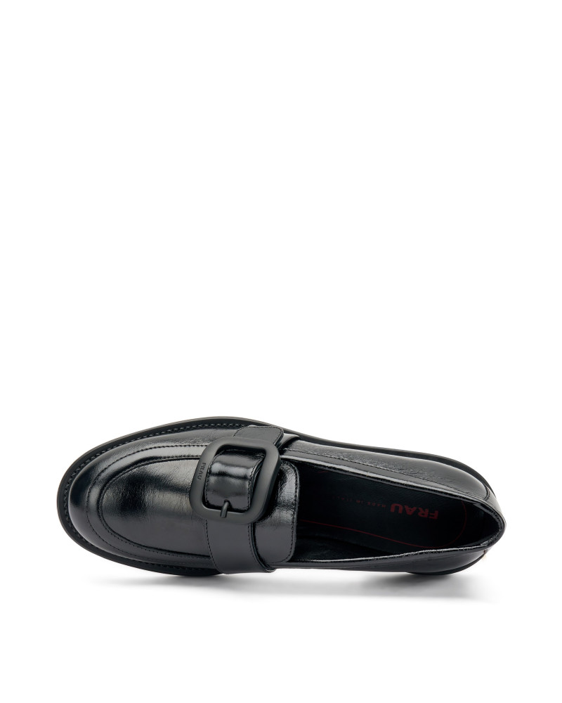 Frau mocassini donna in pelle lucida nero 90Q5