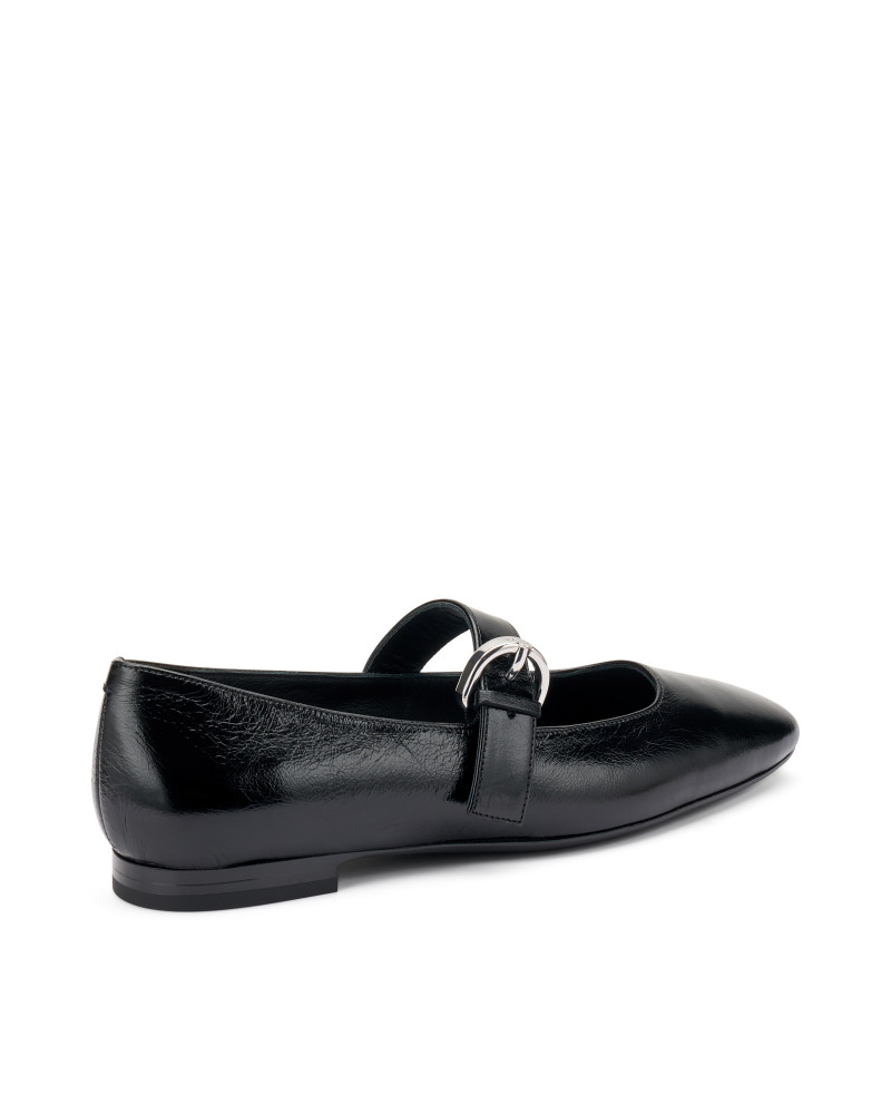 Frau ballerine con punta semiquadra nero 91Q4