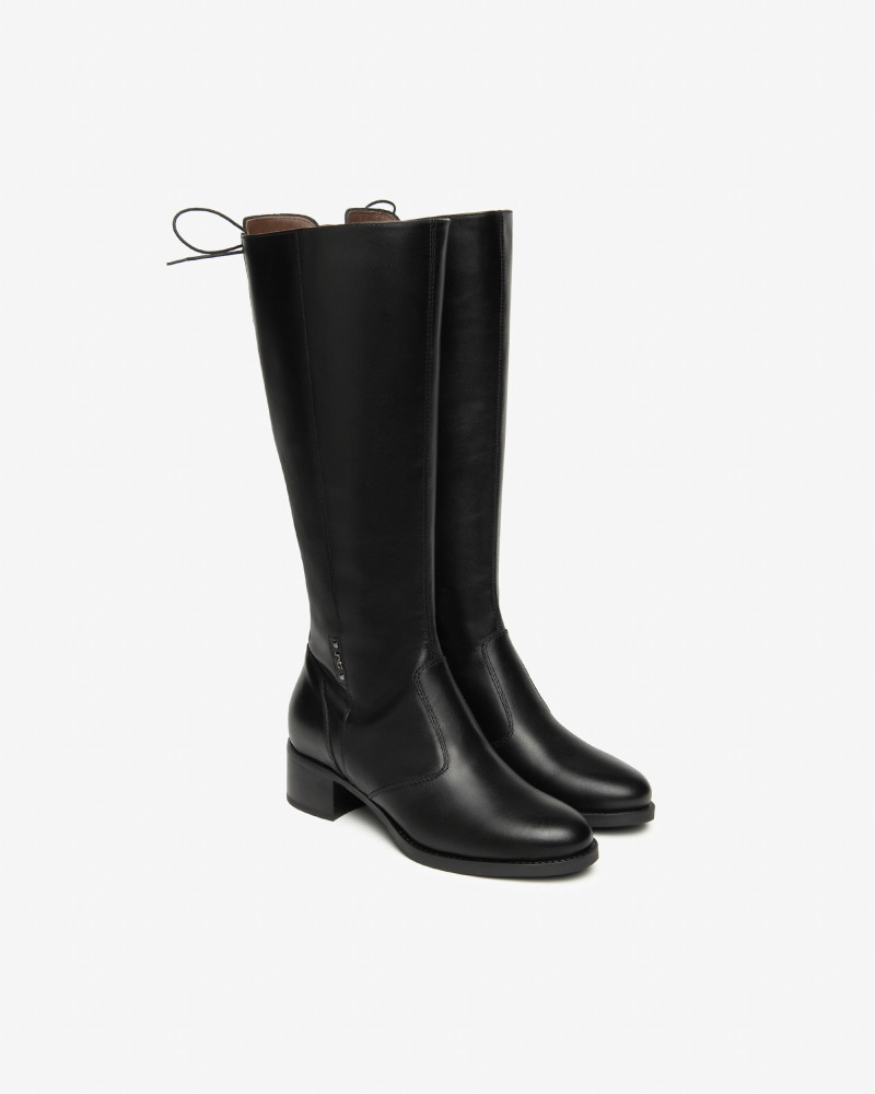 Nero Giardini stivali donna con lacci in pelle nero I514640D100