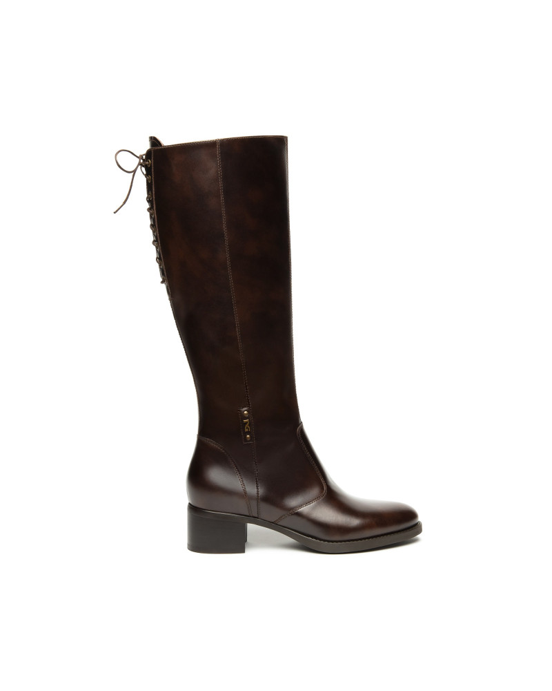 Nero Giardini stivali donna in pelle t.moro I514641D300