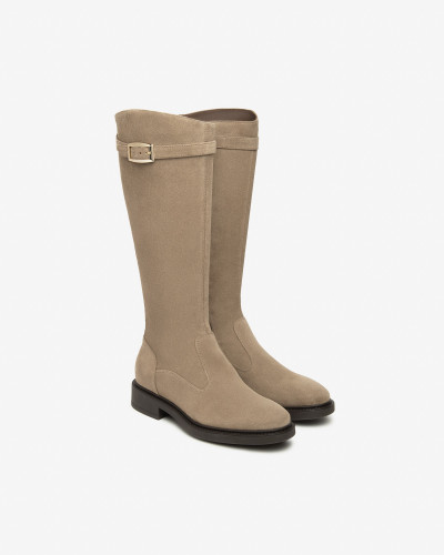 Nero Giardini stivali donna in pelle scamosciata col. argilla I514715D501