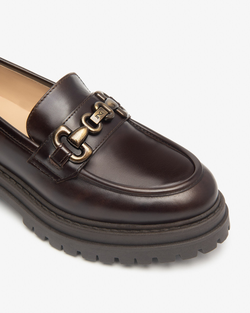 Nero Giardini mocassini donna in pelle testa di moro I514010D300