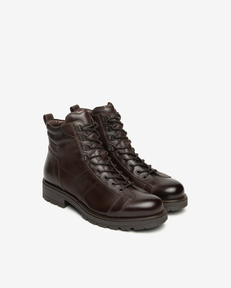 Nero Giardini anfibi uomo in pelle col. caffe' I501011U301