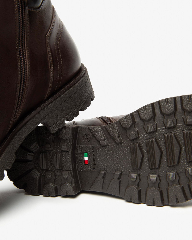 Nero Giardini anfibi uomo in pelle col. caffe' I501011U301