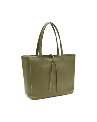 Frau borsa morbida in pelle bottolata col. oliva B810