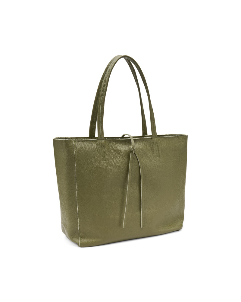 Frau borsa morbida in pelle bottolata col. oliva B810