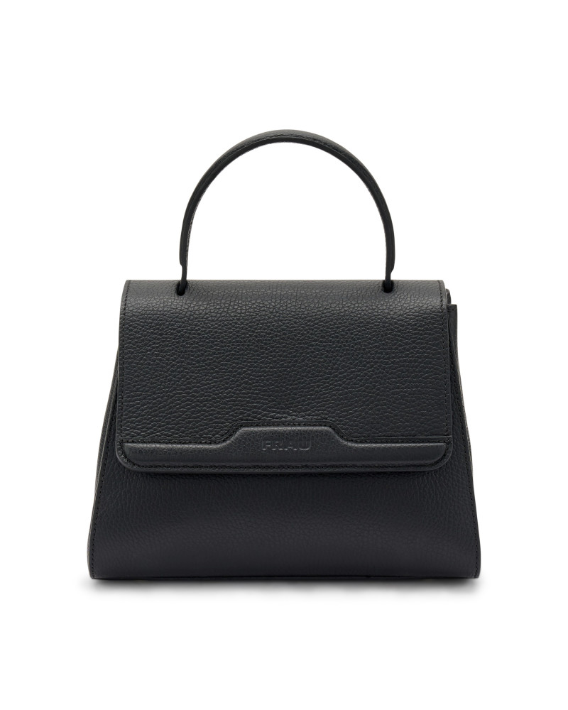 Frau Handbag rigida con maniglia in pelle nero B819